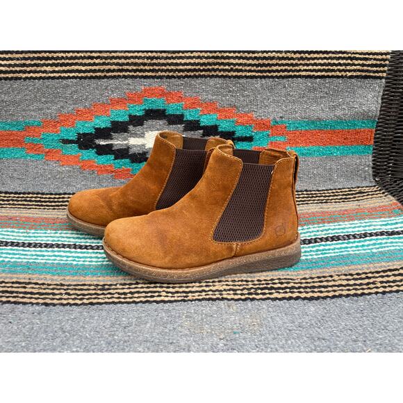 Born Brown Suede Ankle Booties Size 8 - Picture 1 of 9